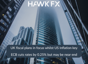 UK fiscal plans in focus whilst US Inflation key ECB cuts rates by 025 but may be near end – Hawk FX UK fiscal plans in focus whilst US Inflation key ECB cuts rates by 025 but may be near end